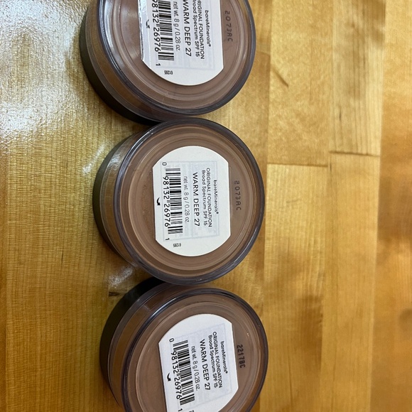 ❣️Bare Minerals Original powder Foundation SPF 15 Warm Deep 27 0.28 Oz LOT of 3 - Picture 1 of 6